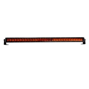 LED emergency warning light bar for vehicles, red color, horizontal design.